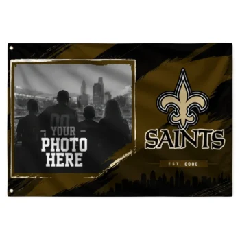New Orleans Saints House Flag Personalized Framed Photo Gold Black Best Selling