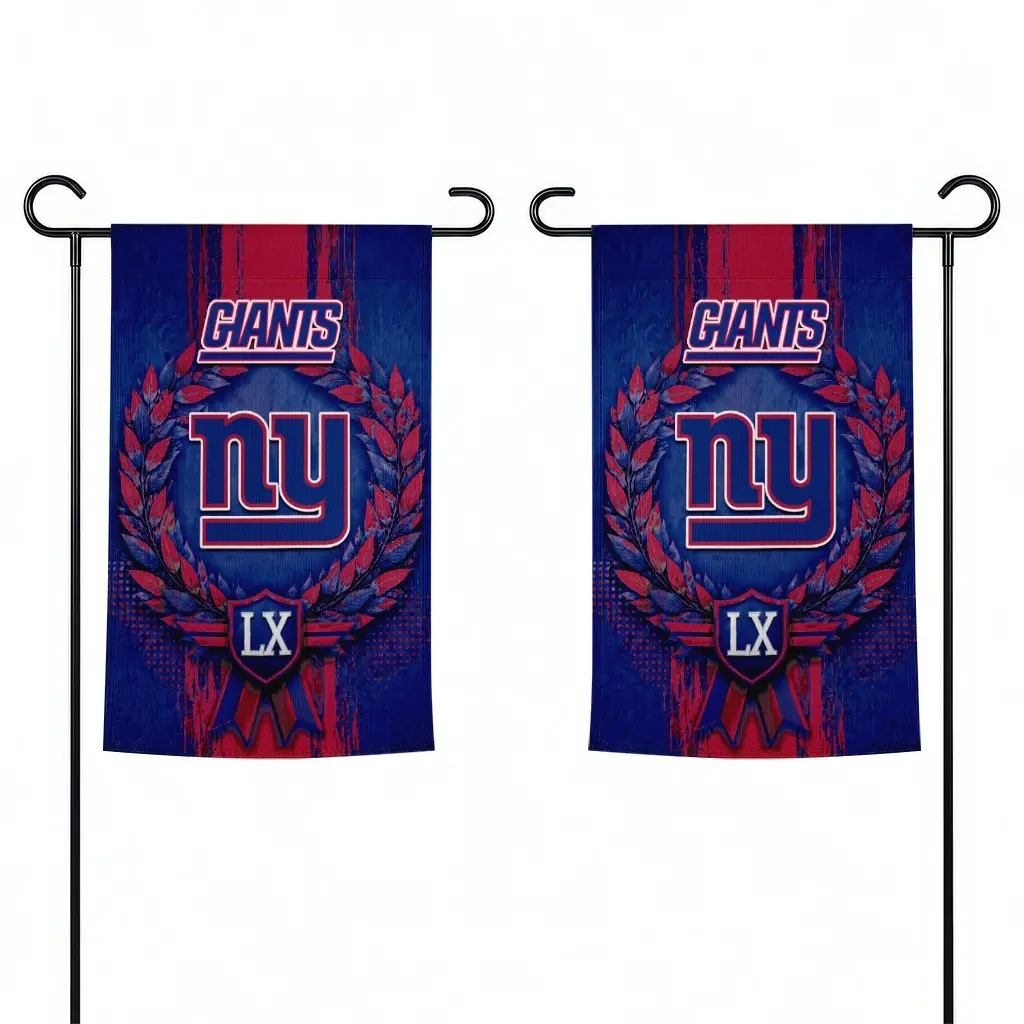 New York Giants Garden Flag Custom Laurel Wreath Blue Fashion Forward New York Giants Garden Flag Custom Laurel Wreath Blue Fashion Forward