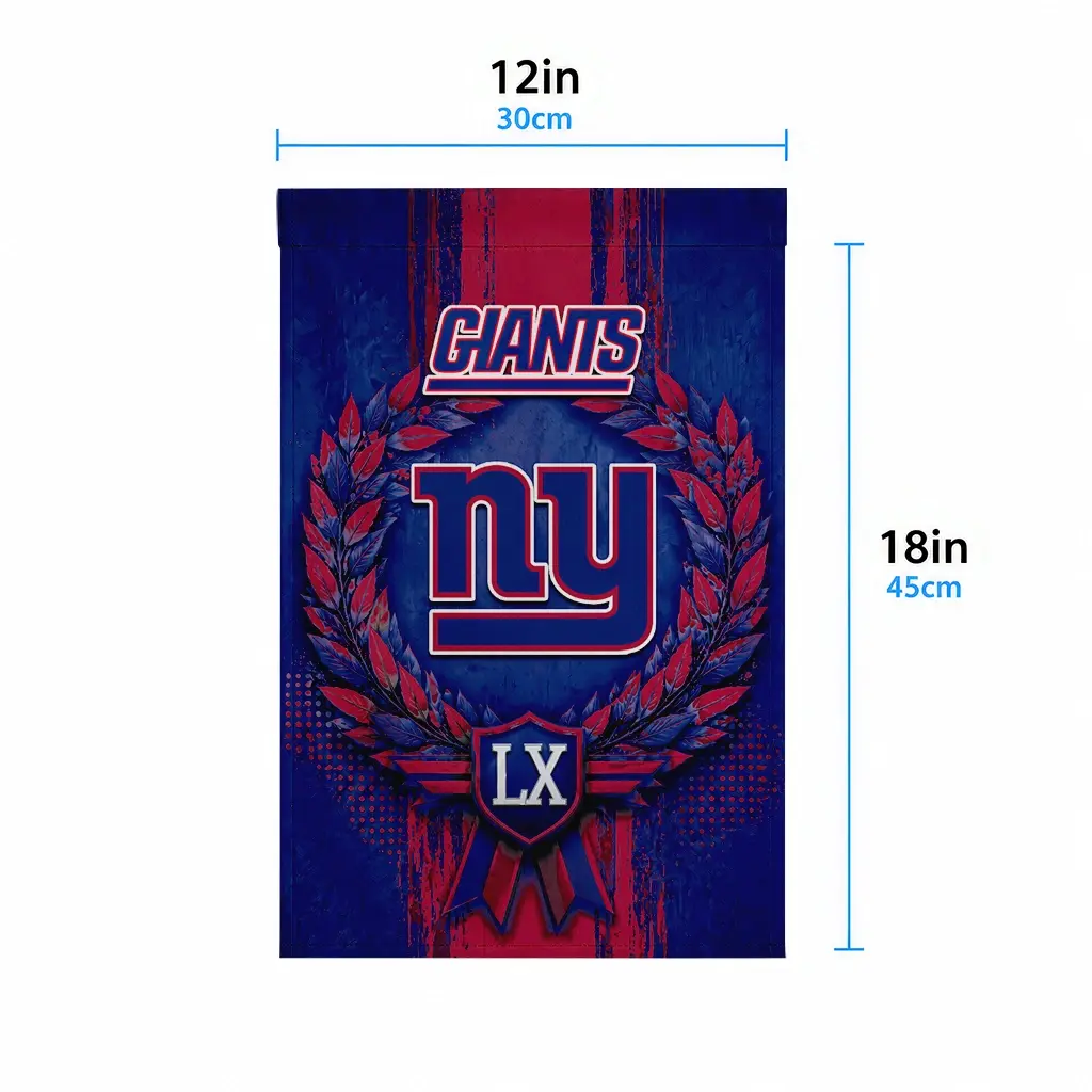 New York Giants Garden Flag Custom Laurel Wreath Blue High Quality New York Giants Garden Flag Custom Laurel Wreath Blue High Quality