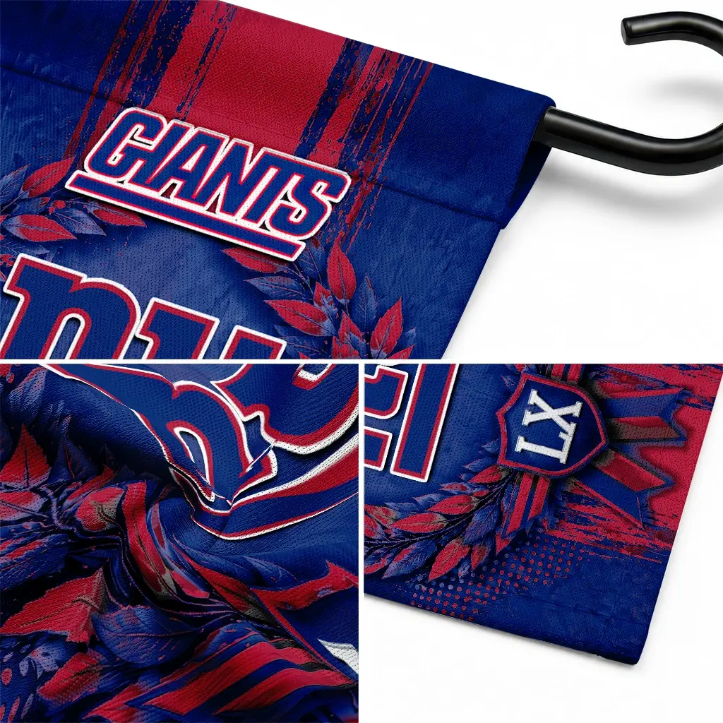 New York Giants Garden Flag Custom Laurel Wreath Blue Latest Model New York Giants Garden Flag Custom Laurel Wreath Blue Latest Model