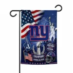 New York Giants Garden Flag - Customized Icon Collage Blue