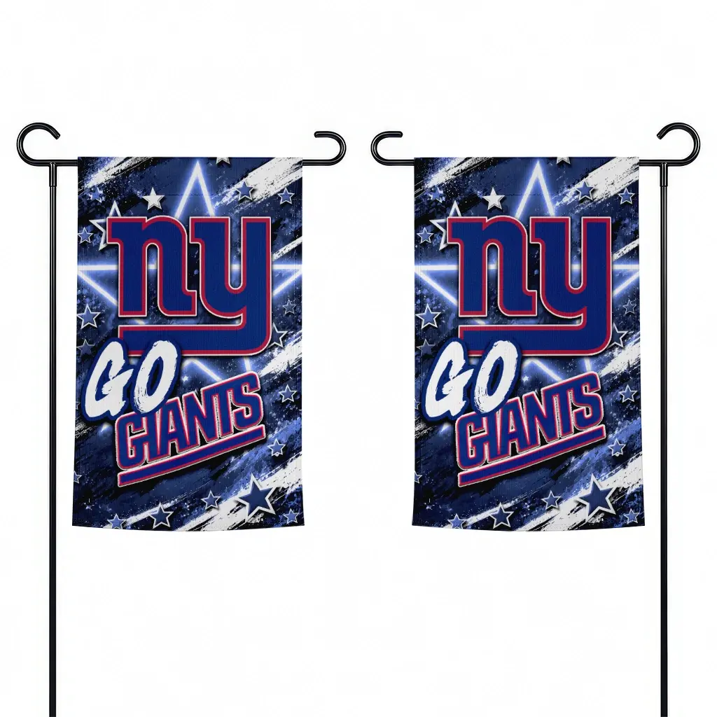 New York Giants Garden Flag Personalized Glowing Star Blue Fashion Forward New York Giants Garden Flag Personalized Glowing Star Blue Fashion Forward