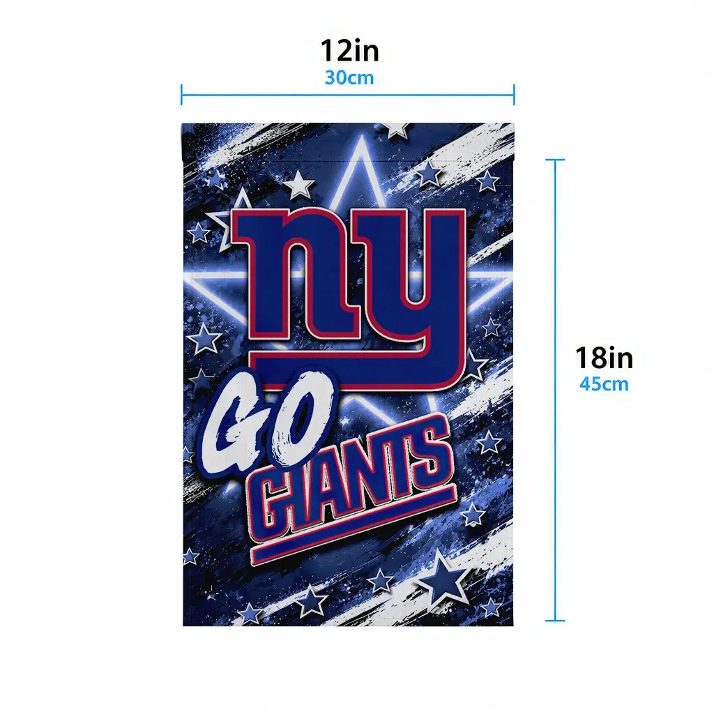 New York Giants Garden Flag Personalized Glowing Star Blue High Quality New York Giants Garden Flag Personalized Glowing Star Blue High Quality
