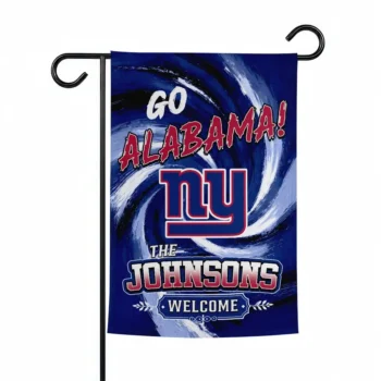 New York Giants Garden Flag Personalized Swirl Vortex Blue Best Selling