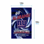 New York Giants Garden Flag Personalized Swirl Vortex Blue Best Selling