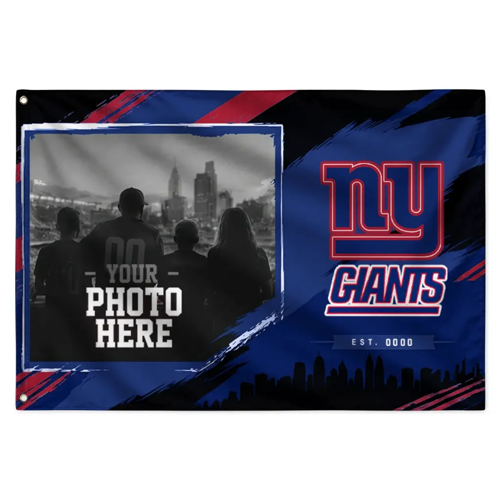 New York Giants House Flag Custom Framed Photo Blue Black Best Selling New York Giants House Flag Custom Framed Photo Blue Black Best Selling