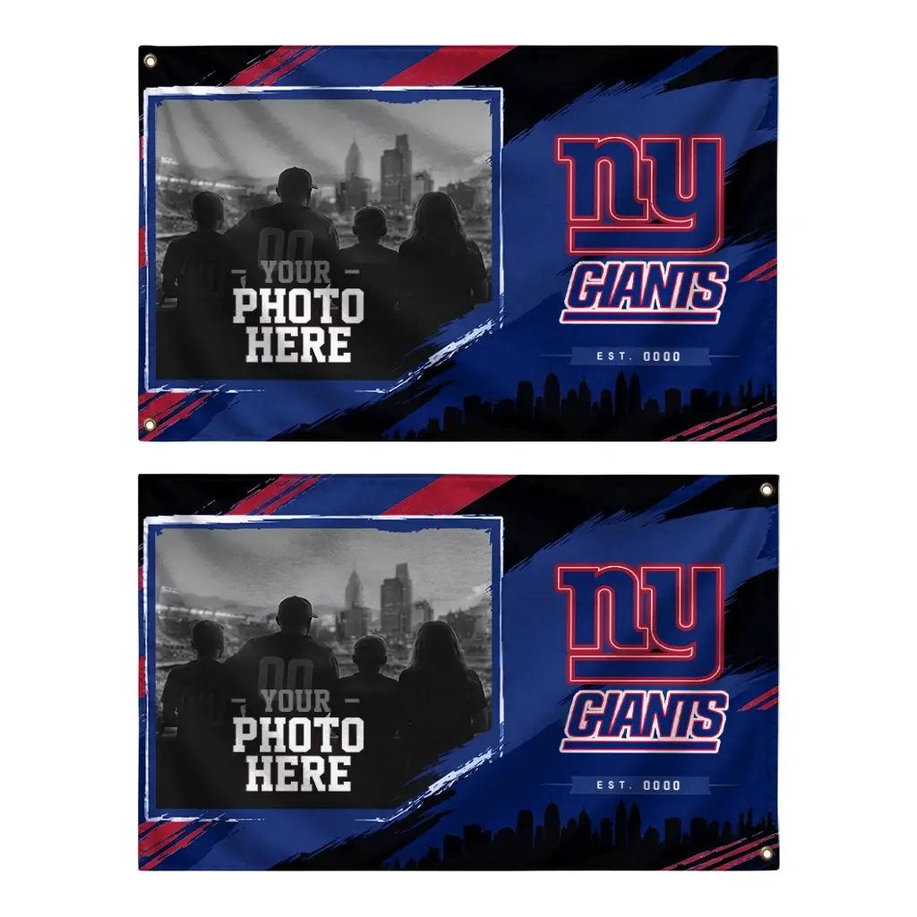 New York Giants House Flag Custom Framed Photo Blue Black Fashion Forward New York Giants House Flag Custom Framed Photo Blue Black Fashion Forward