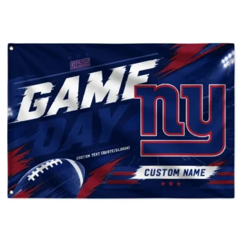 New York Giants House Flag Personalized Action Streaks Blue Best Selling