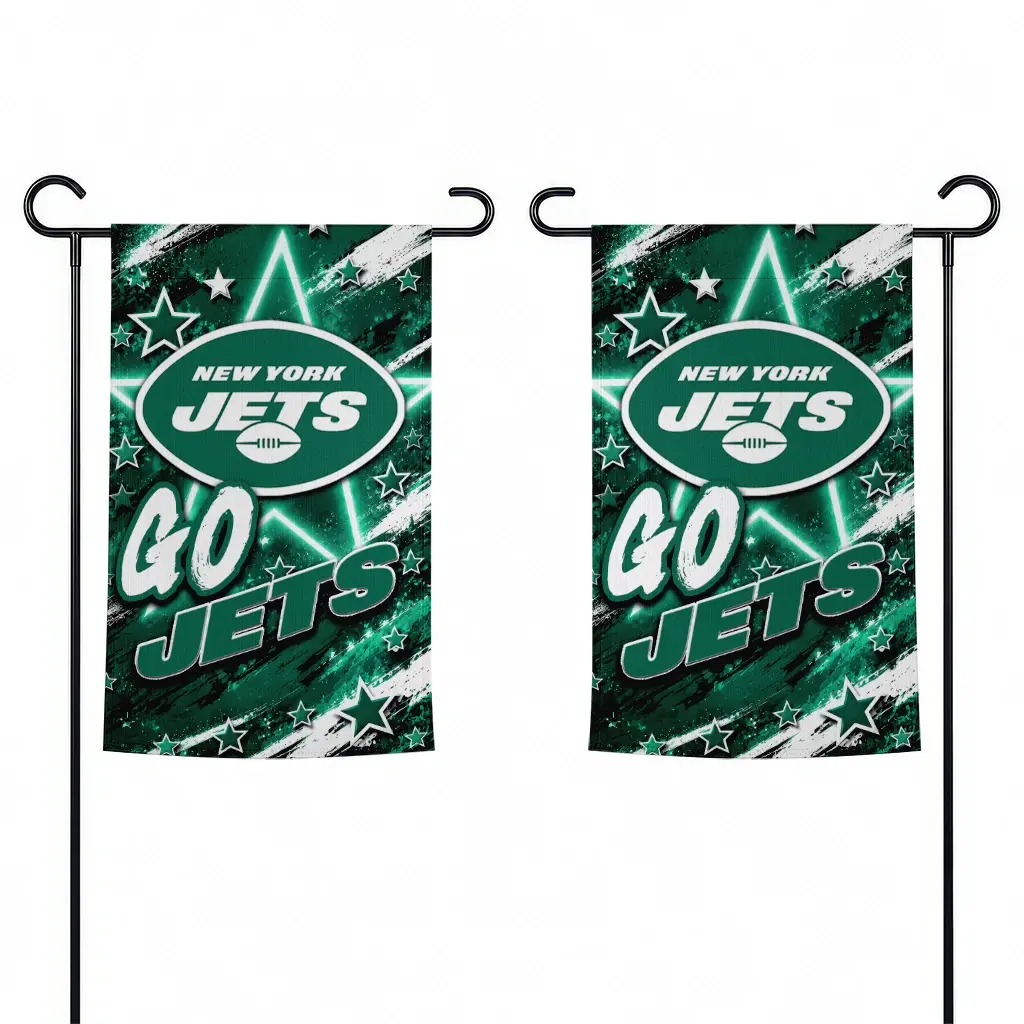 New York Jets Garden Flag Custom Glowing Star Green Fashion Forward New York Jets Garden Flag Custom Glowing Star Green Fashion Forward