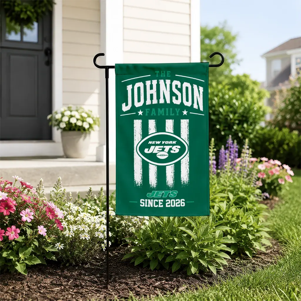 New York Jets Garden Flag Customized Distressed Stripes Green New Arrival New York Jets Garden Flag Customized Distressed Stripes Green New Arrival
