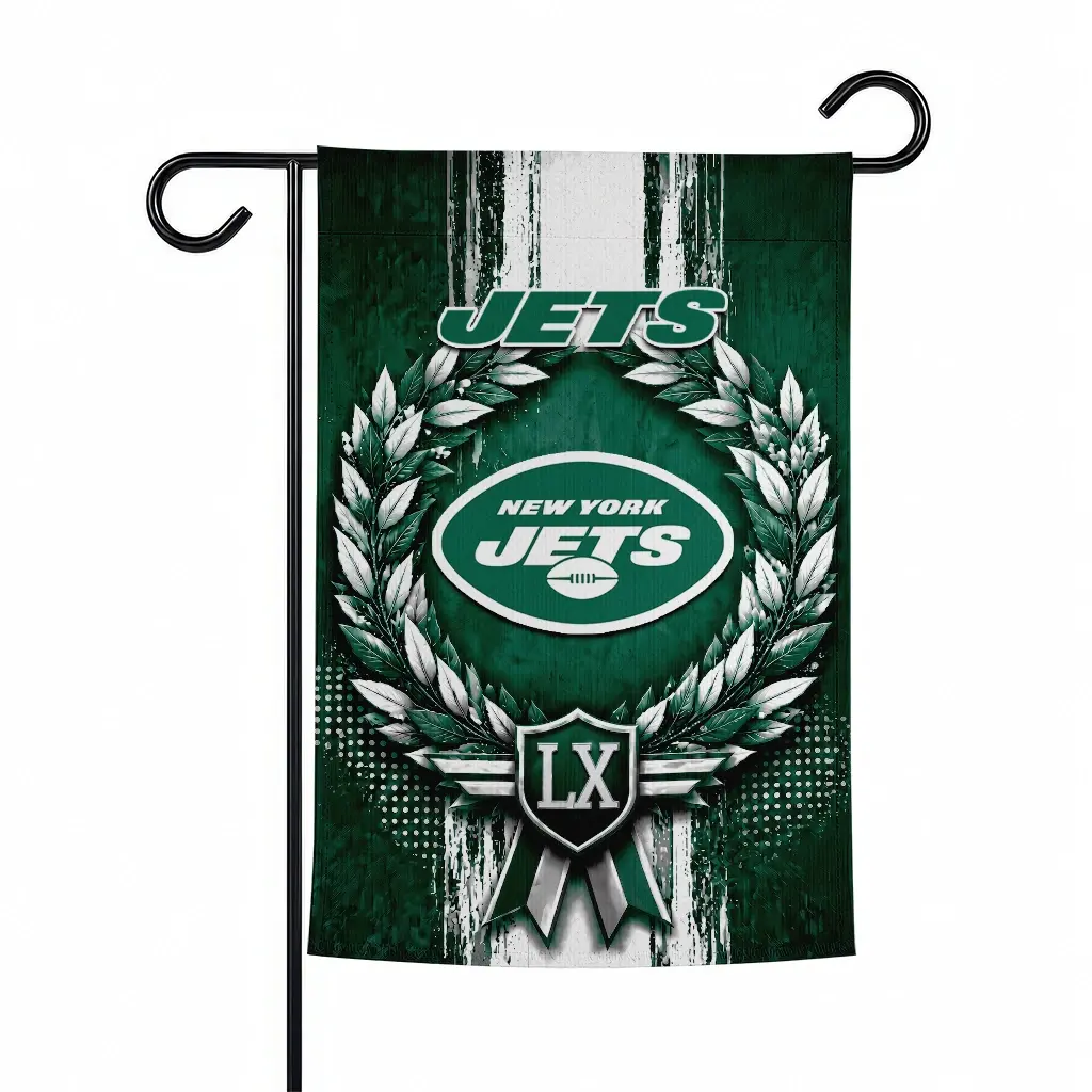 New York Jets Garden Flag Customized Laurel Wreath Green Best Selling New York Jets Garden Flag Customized Laurel Wreath Green Best Selling