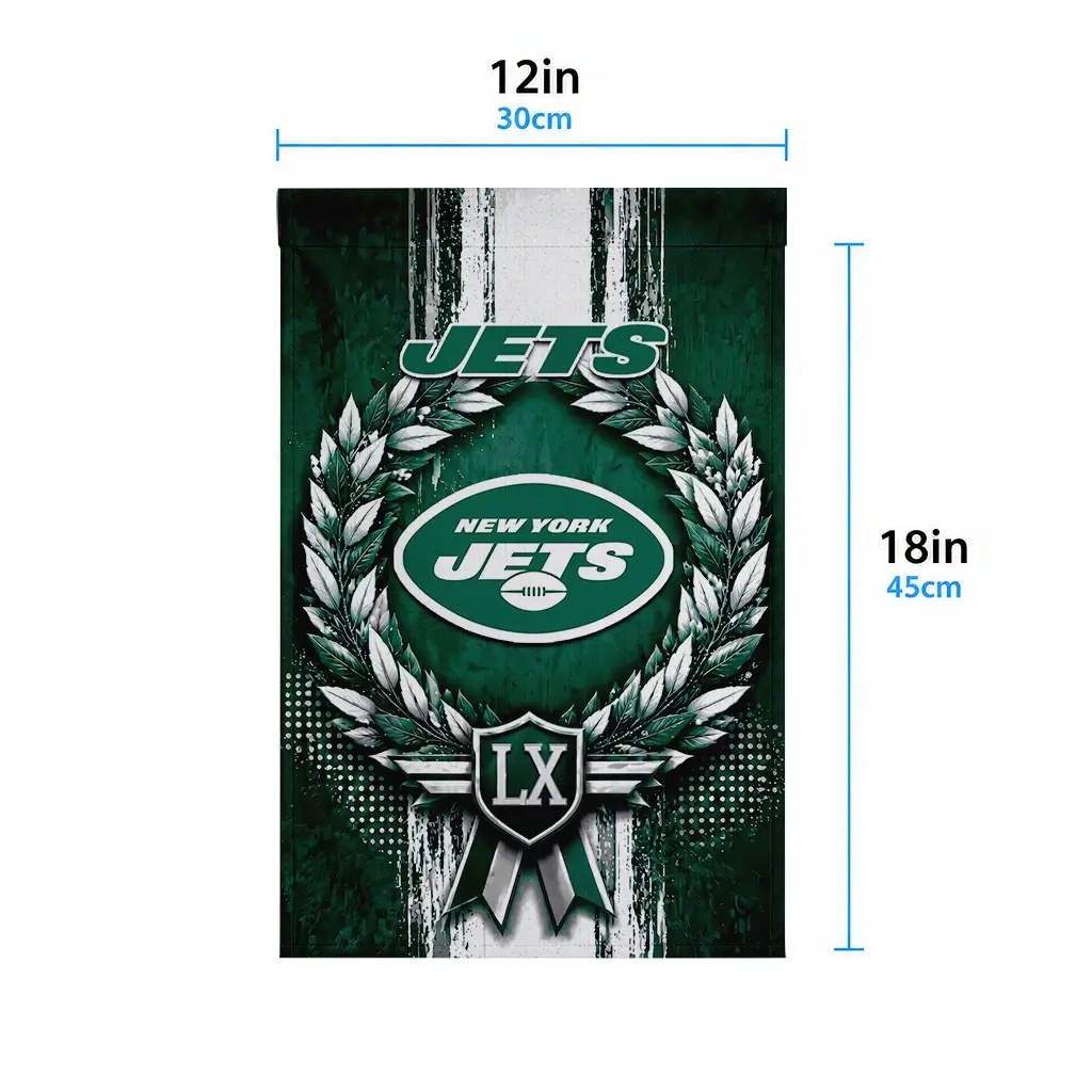 New York Jets Garden Flag Customized Laurel Wreath Green High Quality New York Jets Garden Flag Customized Laurel Wreath Green High Quality