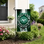 New York Jets Garden Flag Customized Laurel Wreath Green Best Selling