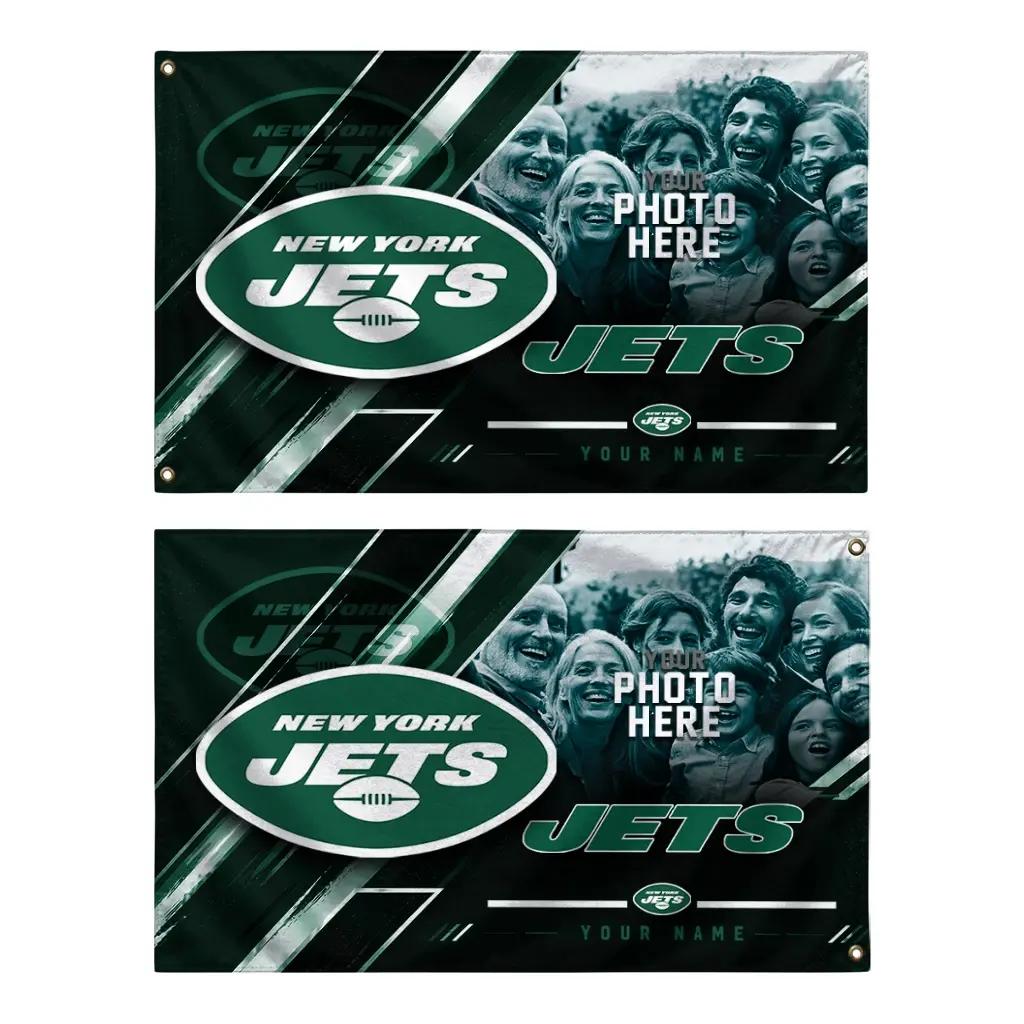 New York Jets House Flag Custom Diagonal Stripes Green Fashion Forward New York Jets House Flag Custom Diagonal Stripes Green Fashion Forward