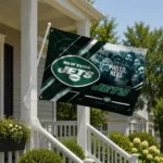 New York Jets House Flag Custom Diagonal Stripes Green Best Selling
