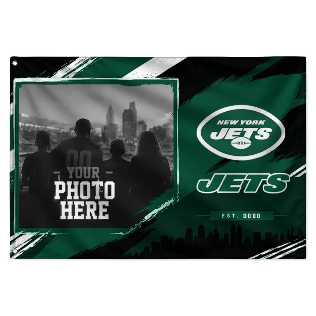 New York Jets House Flag Customized Framed Photo Green Black Best Selling New York Jets House Flag Customized Framed Photo Green Black Best Selling