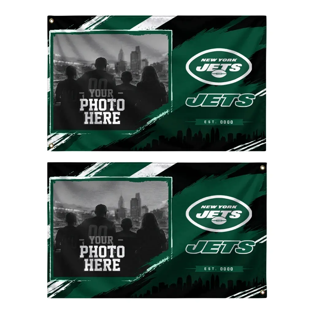 New York Jets House Flag Customized Framed Photo Green Black Fashion Forward New York Jets House Flag Customized Framed Photo Green Black Fashion Forward