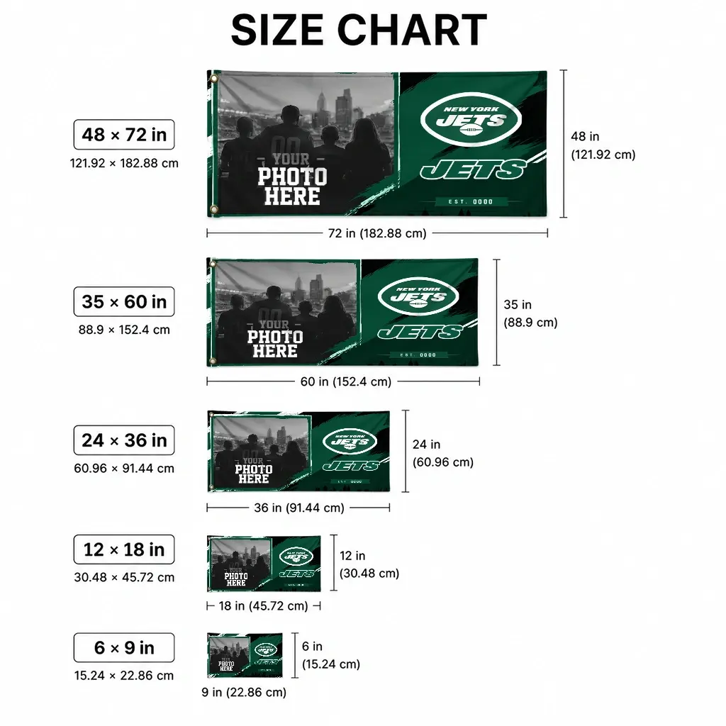 New York Jets House Flag Customized Framed Photo Green Black High Quality New York Jets House Flag Customized Framed Photo Green Black High Quality