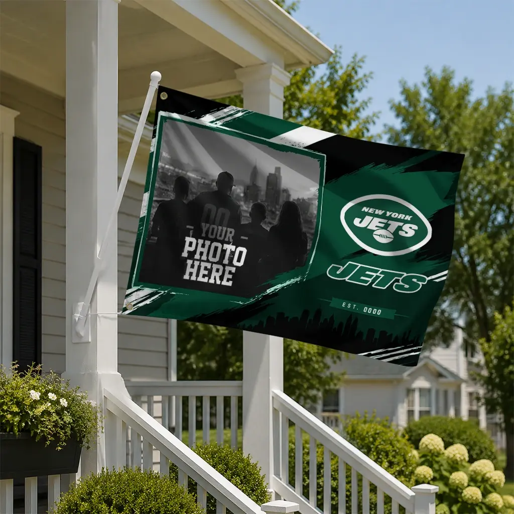 New York Jets House Flag Customized Framed Photo Green Black New Arrival New York Jets House Flag Customized Framed Photo Green Black New Arrival