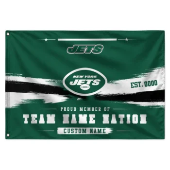 New York Jets House Flag Personalized Brushed Streaks Green Best Selling