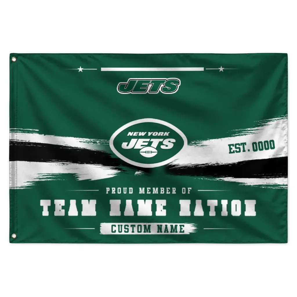 New York Jets House Flag Personalized Brushed Streaks Green Best Selling New York Jets House Flag Personalized Brushed Streaks Green Best Selling