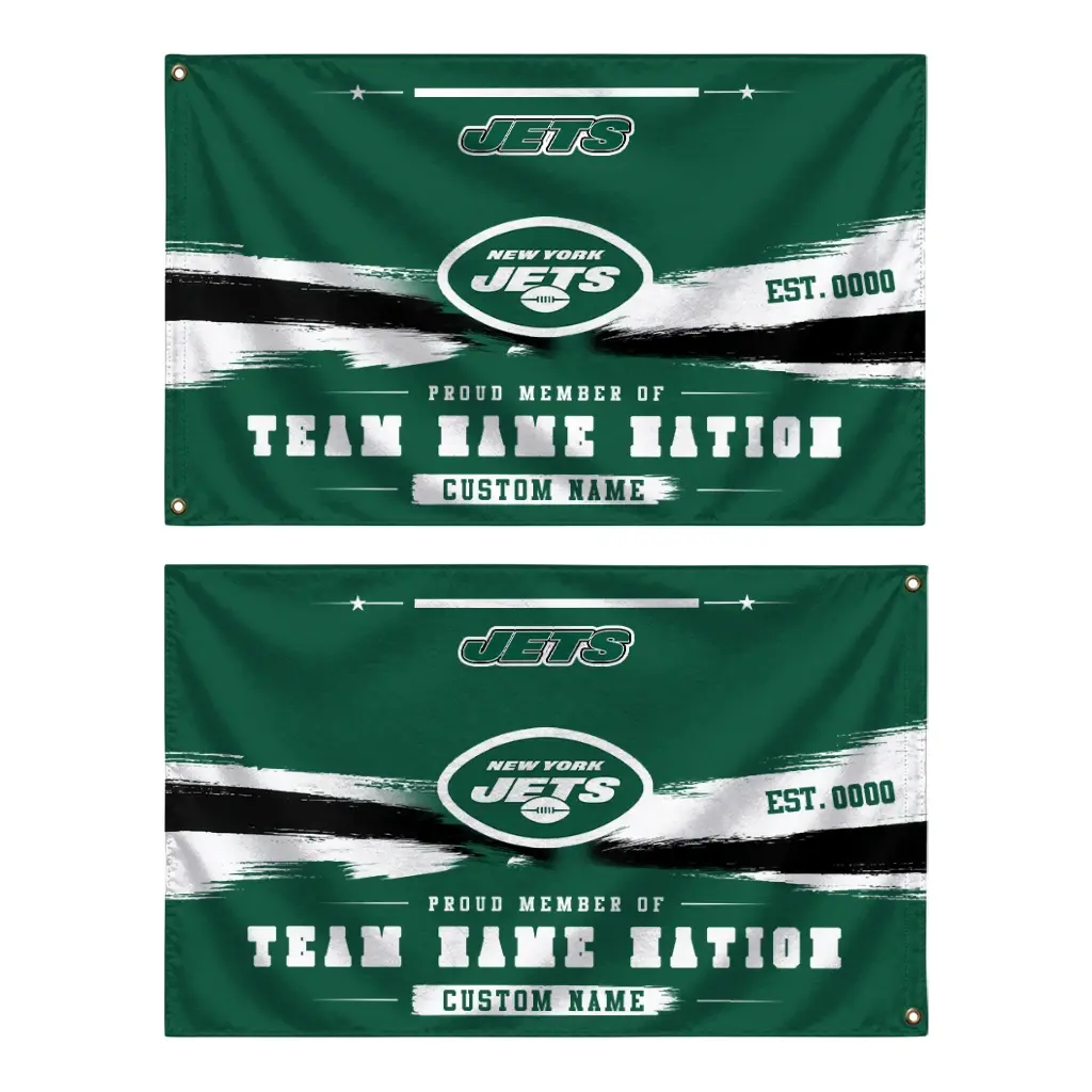 New York Jets House Flag Personalized Brushed Streaks Green Fashion Forward New York Jets House Flag Personalized Brushed Streaks Green Fashion Forward
