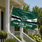 New York Jets House Flag Personalized Brushed Streaks Green Best Selling