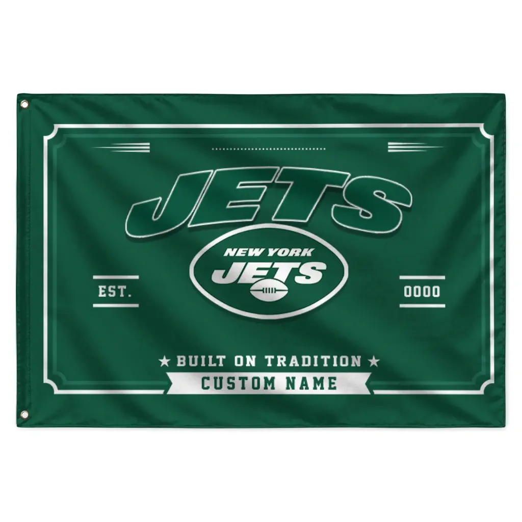 New York Jets House Flag Personalized Ornate Border Green Best Selling New York Jets House Flag Personalized Ornate Border Green Best Selling