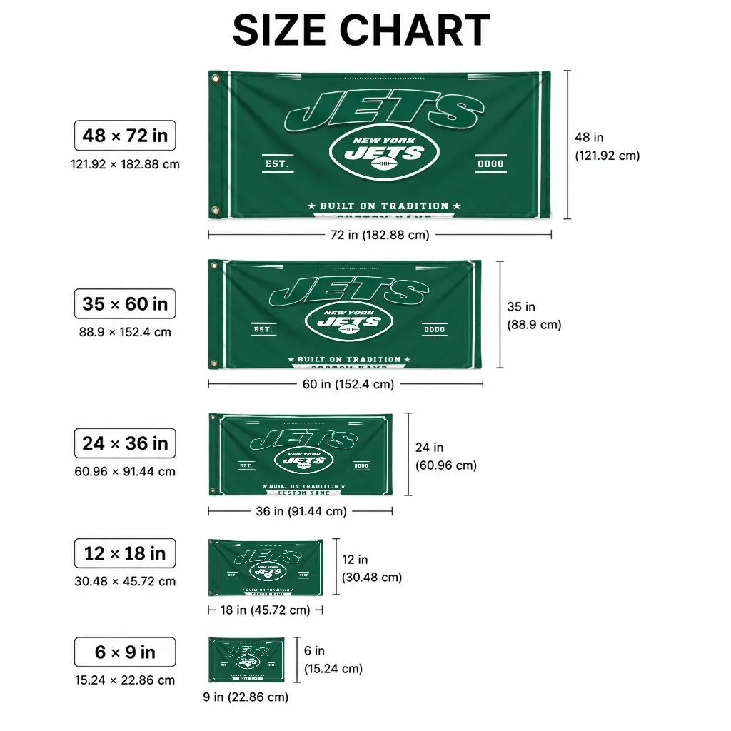 New York Jets House Flag Personalized Ornate Border Green High Quality New York Jets House Flag Personalized Ornate Border Green High Quality
