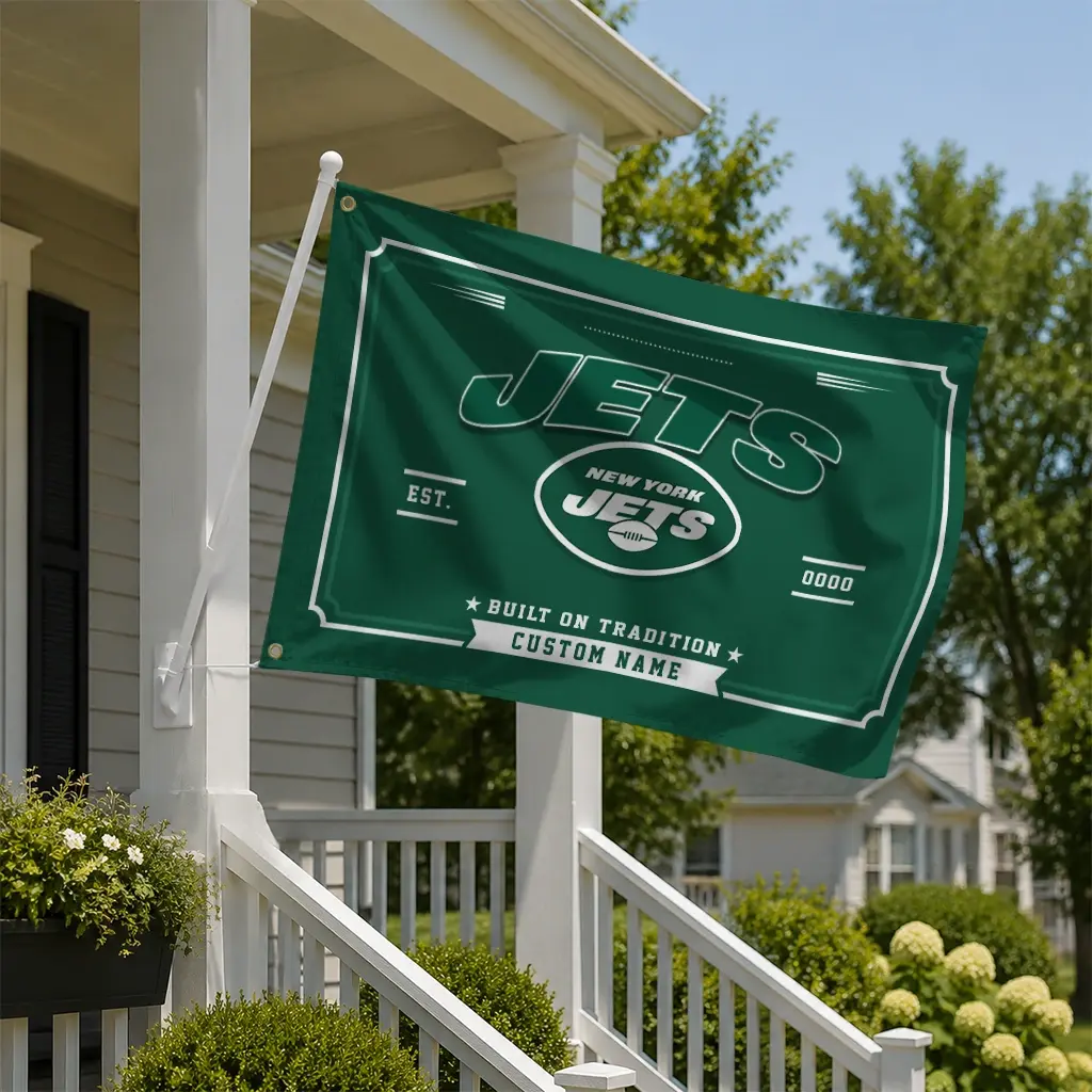 New York Jets House Flag Personalized Ornate Border Green New Arrival New York Jets House Flag Personalized Ornate Border Green New Arrival