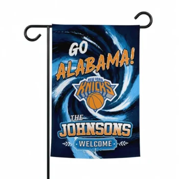 New York Knicks Garden Flag Custom Swirl Vortex Blue Best Selling