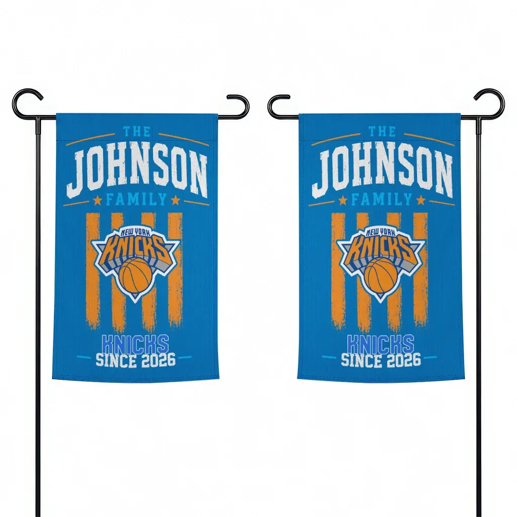 New York Knicks Garden Flag Customized Distressed Stripes Blue Fashion Forward New York Knicks Garden Flag Customized Distressed Stripes Blue Fashion Forward