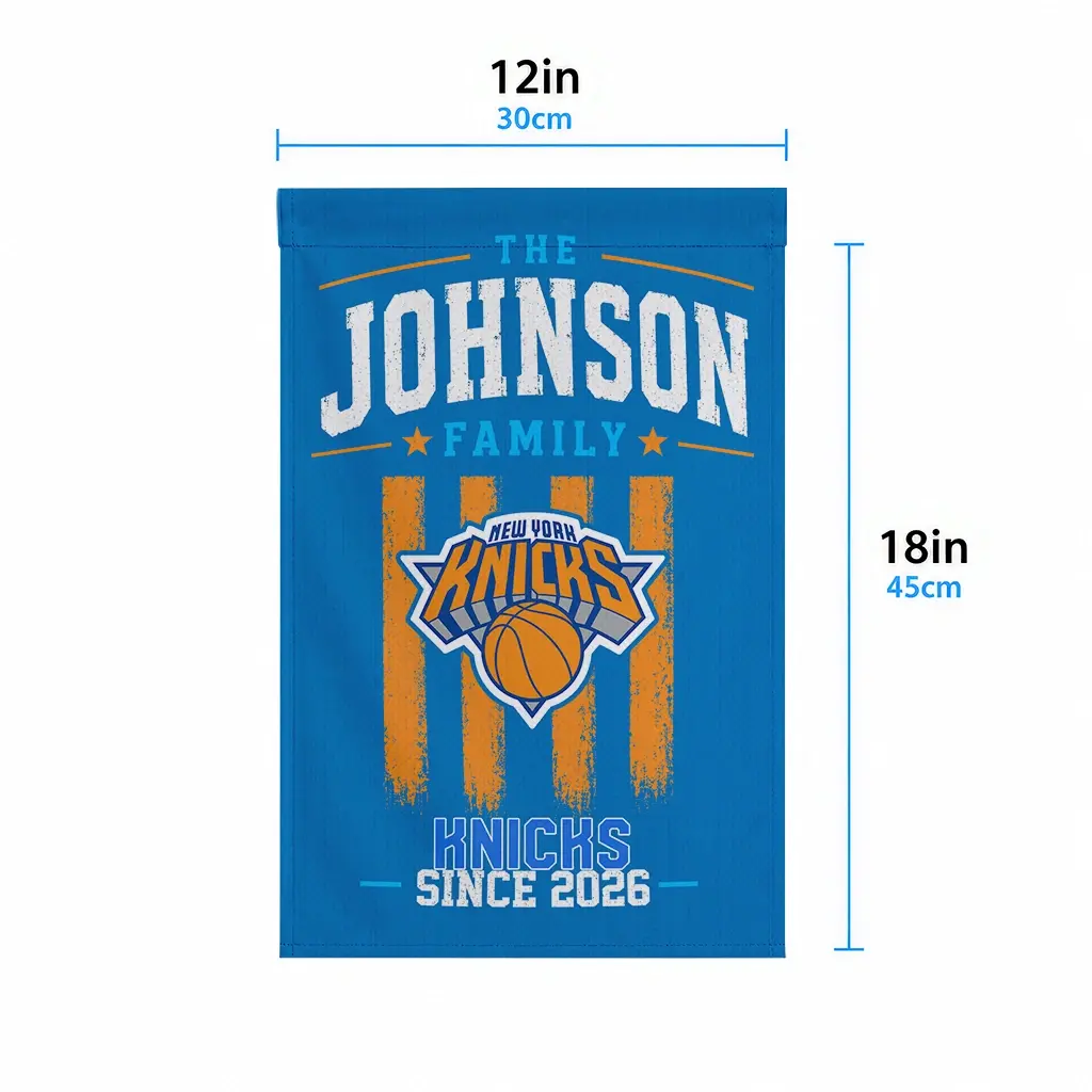 New York Knicks Garden Flag Customized Distressed Stripes Blue High Quality New York Knicks Garden Flag Customized Distressed Stripes Blue High Quality