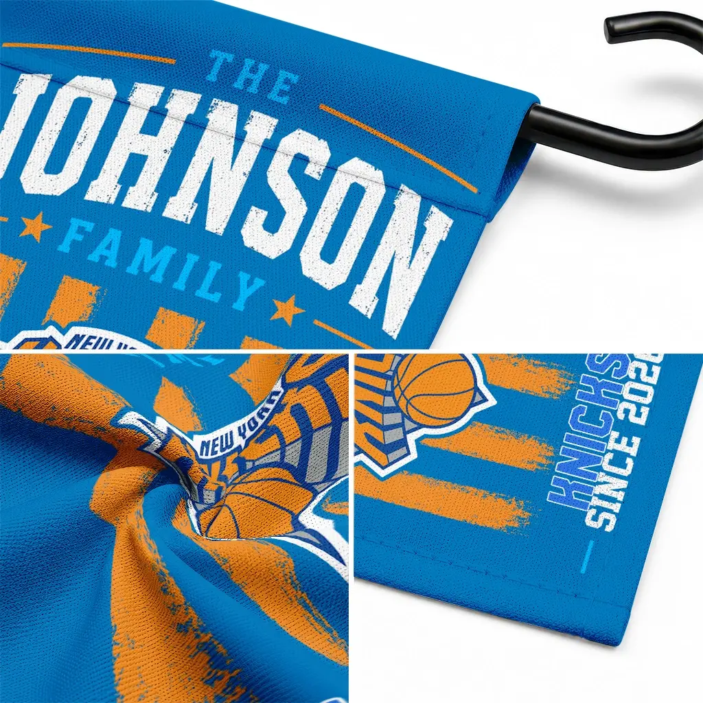 New York Knicks Garden Flag Customized Distressed Stripes Blue Latest Model New York Knicks Garden Flag Customized Distressed Stripes Blue Latest Model