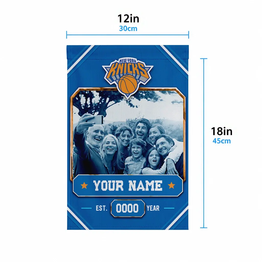 New York Knicks Garden Flag Customized Photo Frame Blue High Quality New York Knicks Garden Flag Customized Photo Frame Blue High Quality