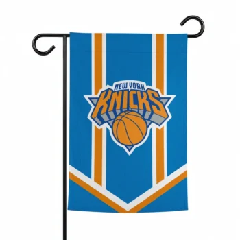 New York Knicks Garden Flag Personalized Chevron Stripes Blue Best Selling