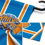 New York Knicks Garden Flag Personalized Chevron Stripes Blue Best Selling