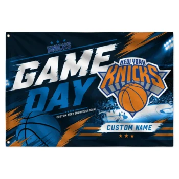 New York Knicks House Flag Custom Energy Brushstrokes Blue Best Selling
