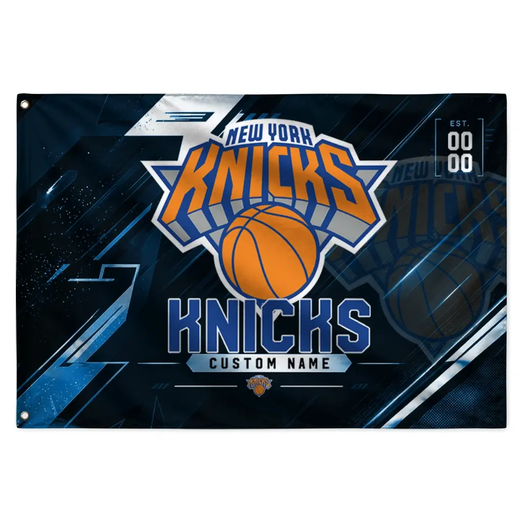 New York Knicks House Flag Customized Speed Slashes Blue Best Selling New York Knicks House Flag Customized Speed Slashes Blue Best Selling