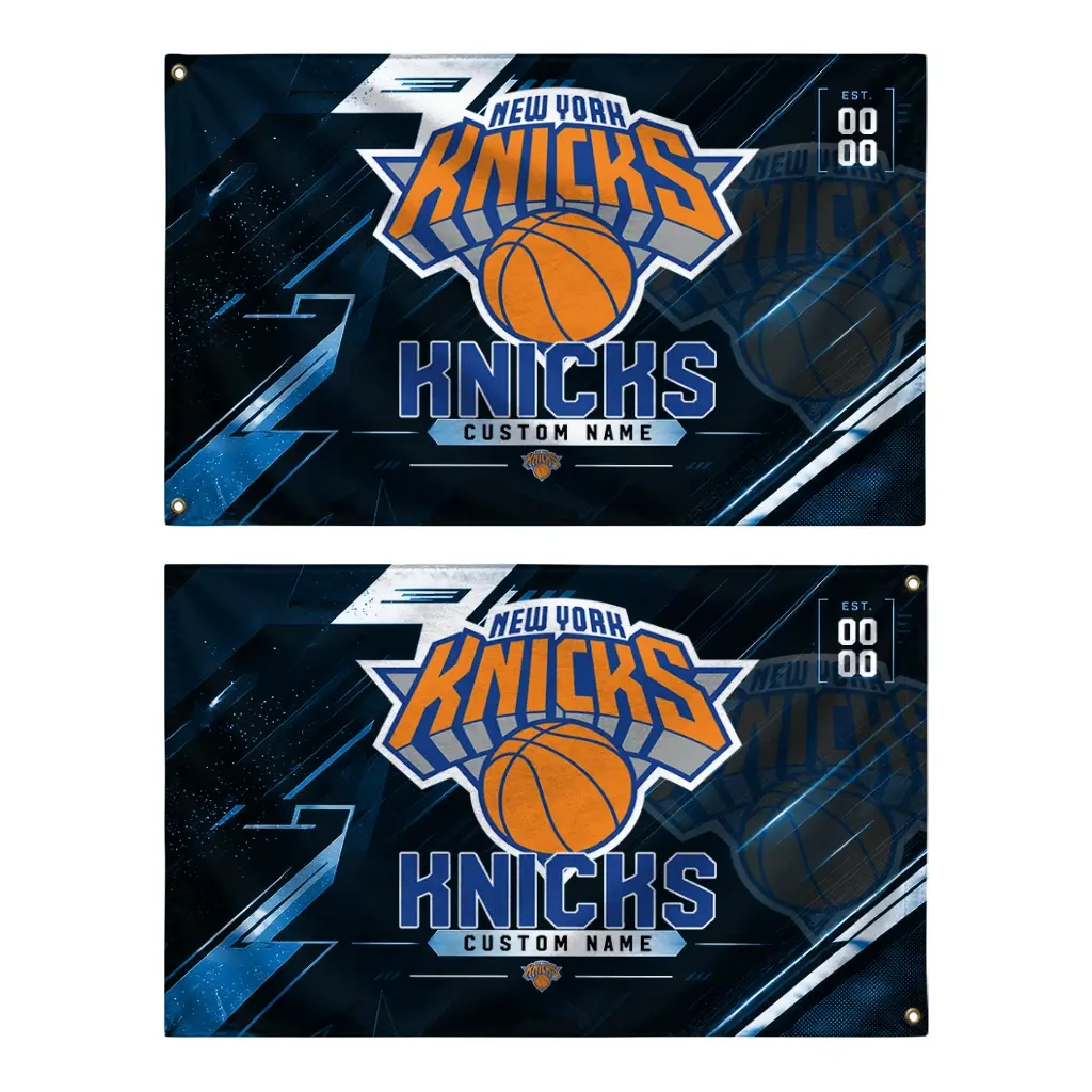 New York Knicks House Flag Customized Speed Slashes Blue Fashion Forward New York Knicks House Flag Customized Speed Slashes Blue Fashion Forward