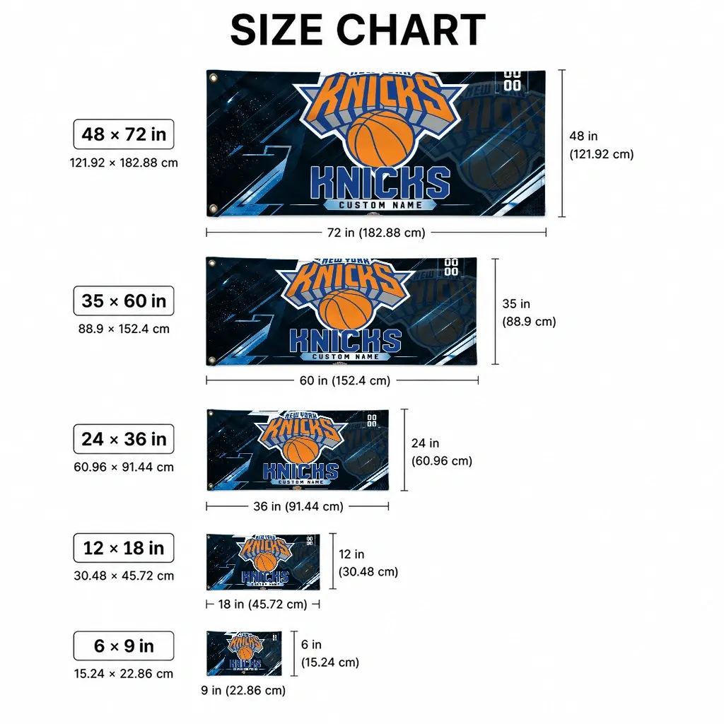 New York Knicks House Flag Customized Speed Slashes Blue High Quality New York Knicks House Flag Customized Speed Slashes Blue High Quality