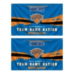 New York Knicks House Flag Personalized Brushed Streaks Blue Best Selling