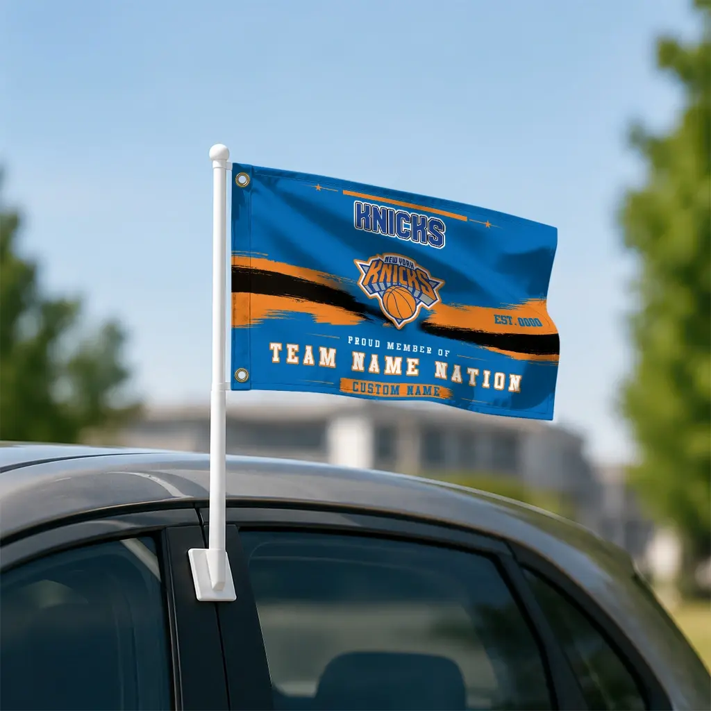 New York Knicks House Flag Personalized Brushed Streaks Blue Latest Model New York Knicks House Flag Personalized Brushed Streaks Blue Latest Model