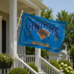 New York Knicks House Flag Personalized Ornate Border Blue Best Selling