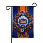 New York Mets Garden Flag Custom Laurel Wreath Blue Best Selling