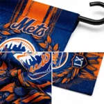 New York Mets Garden Flag Custom Laurel Wreath Blue Best Selling