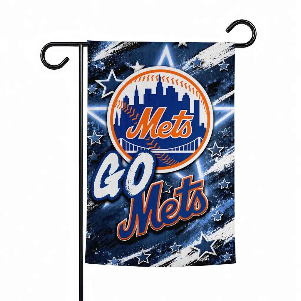 New York Mets Garden Flag Personalized Glowing Star Blue Best Selling New York Mets Garden Flag Personalized Glowing Star Blue Best Selling