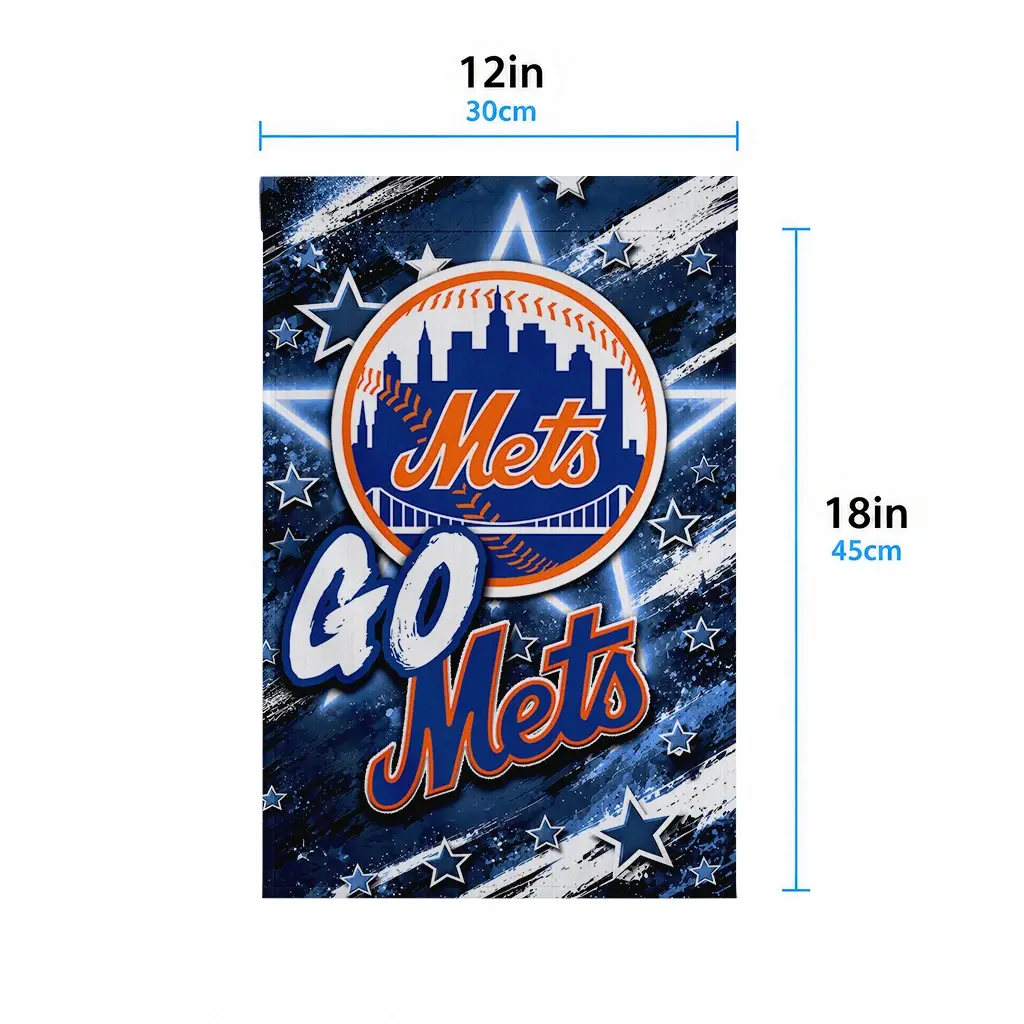 New York Mets Garden Flag Personalized Glowing Star Blue High Quality New York Mets Garden Flag Personalized Glowing Star Blue High Quality