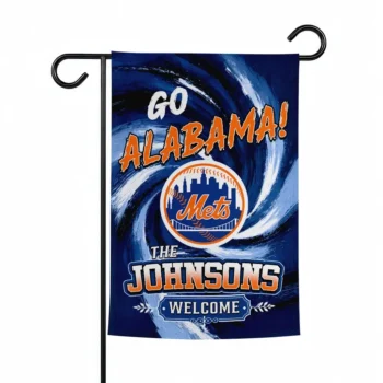 New York Mets Garden Flag Personalized Swirl Vortex Blue Best Selling