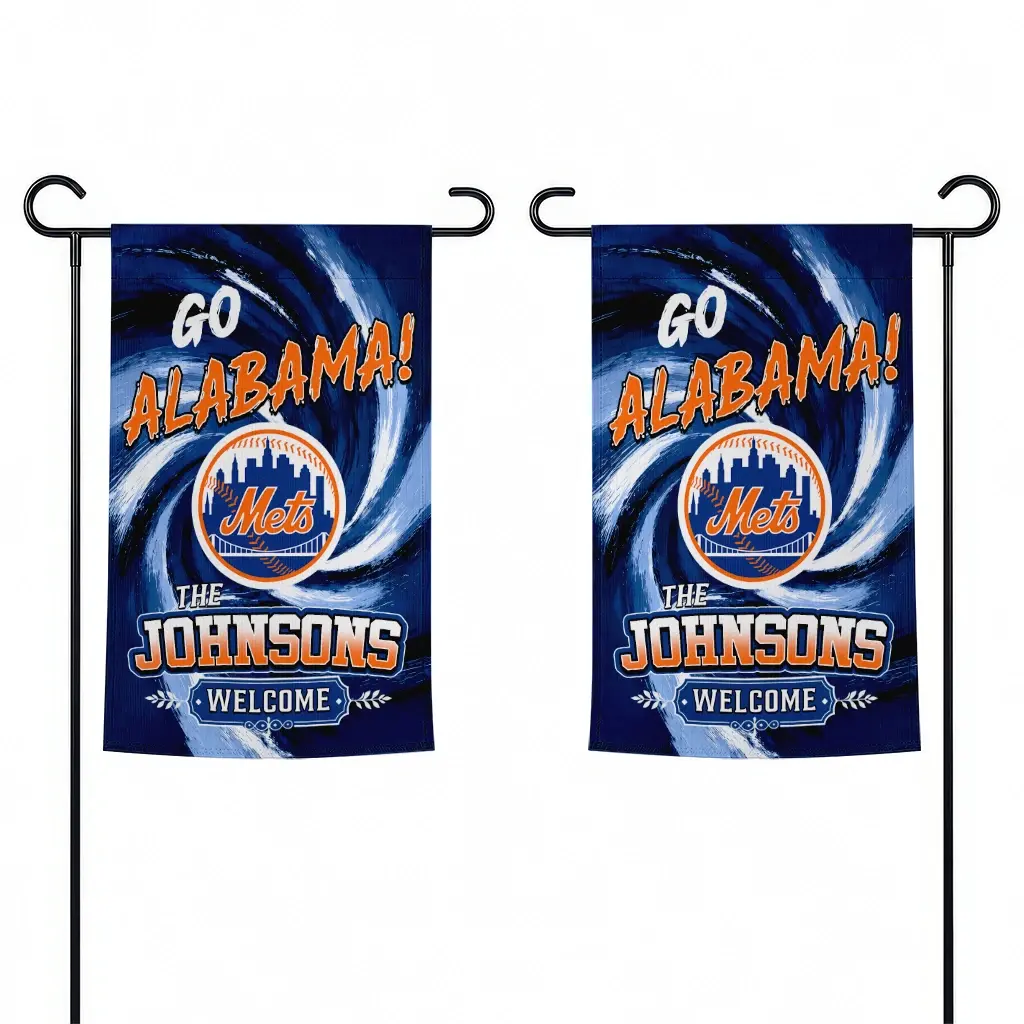 New York Mets Garden Flag Personalized Swirl Vortex Blue Fashion Forward New York Mets Garden Flag Personalized Swirl Vortex Blue Fashion Forward